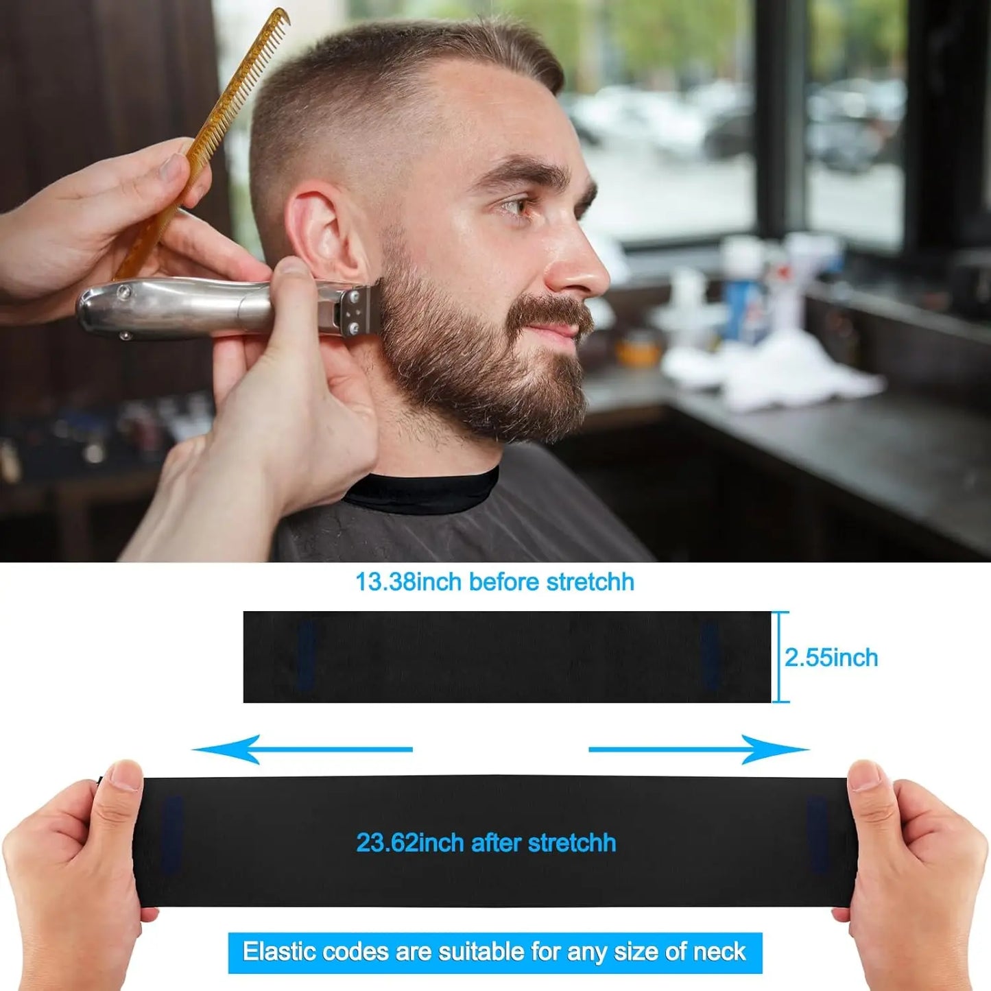 3/8pcsHair Cutting Barber Cape Set with Neck Duster Brush Barber Brush Professional Barber Accessories Salon Cleaning Supplies