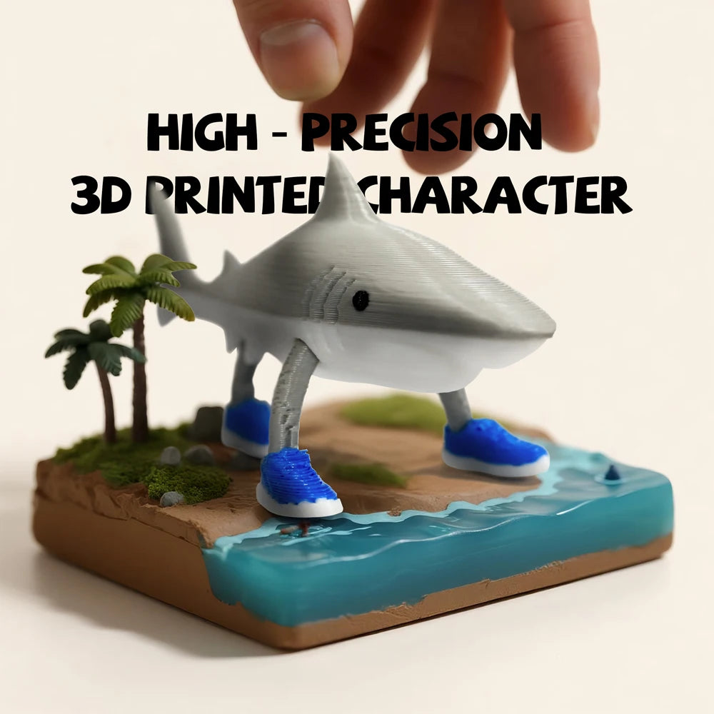3D Printed Shark Figurine Tralalero Tralala Tun Tung Sahur Toy Classic of Mountains and Seas Figure Desktop Decor Birthday Gift
