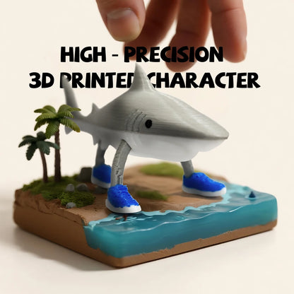 3D Printed Shark Figurine Tralalero Tralala Tun Tung Sahur Toy Classic of Mountains and Seas Figure Desktop Decor Birthday Gift