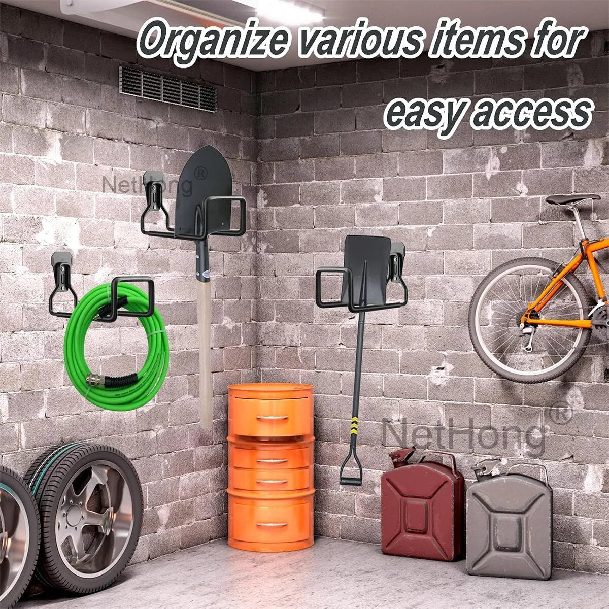 Heavy Duty Wall Mounted Garden Hose Holder Pipe Hanger Storage Hook Bracket