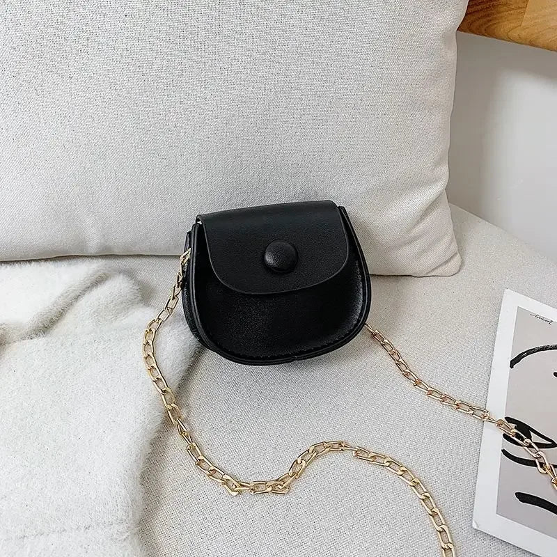 Fashion Kids Children PU Leather Shoulder Bag Lovely Baby Girls Mini Chain Coin Purse Cute Princess Crossbody Bags Small Wallet
