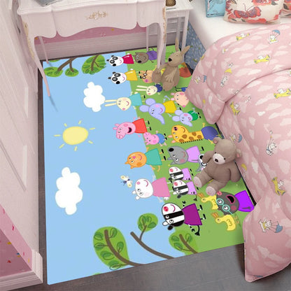 MINISO Cartoon P-Peppa-cute Pig Door Mat Kids Room Bedroom Decoration Balcony Anti-Slip Doormat Living Room Doormat Area Rug