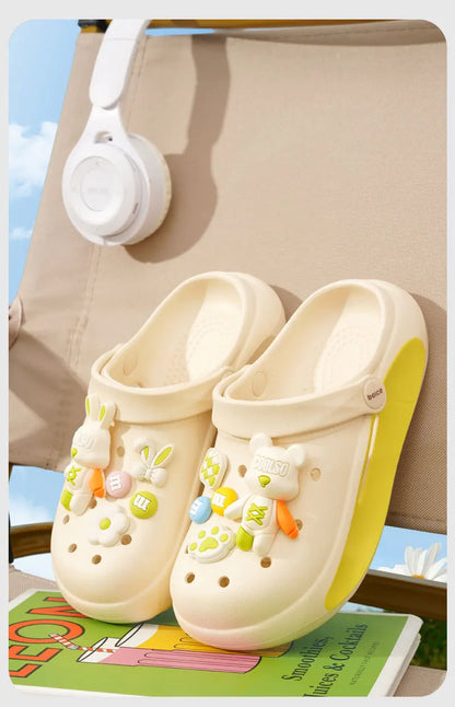 Casual Cute Non Slip Clogs For Girls, Breathable Lightweight Garden Clog Shoes For Indoor Outdoor Shower Beach Pool