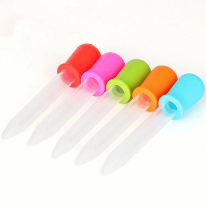 5PCS 5ml Small Silicone Plastic Pipette Dropper Feeding Medicine Liquid Eye Ear Pipette Dropper Lab Experiment Toys Gift