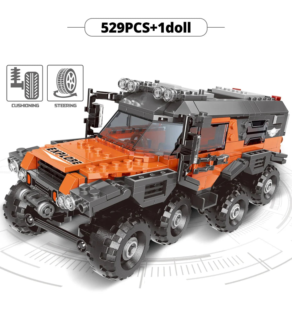 ZKZC Technical Off-road Racing Vehicle Truck Car Model Building Blocks City Monster Trucks Bricks Toys For Children Gift