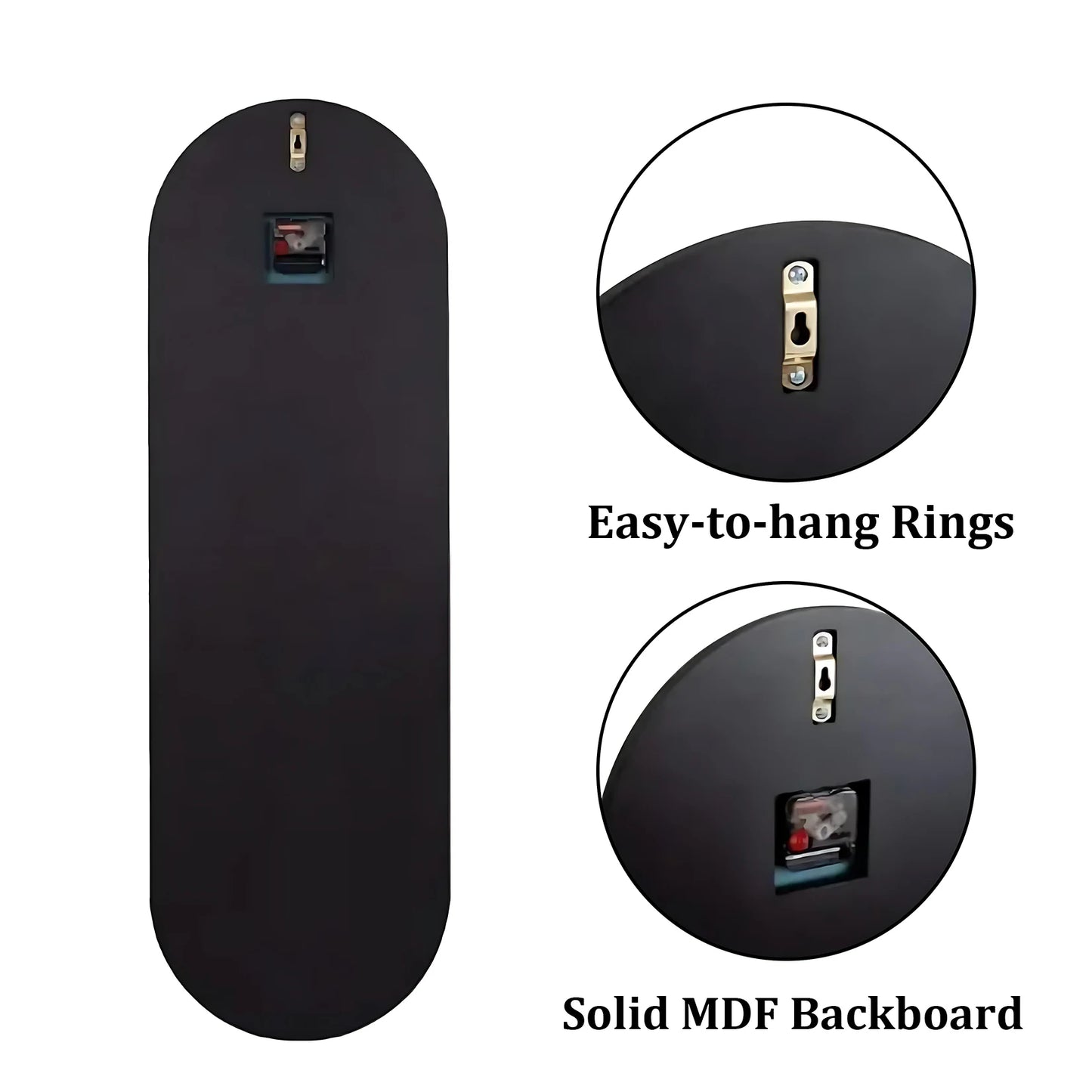 Long Oblong Brown Tinted Wall Clock with Silver Mirrored Modern Decorative Clock Roman Numerals for Living Room