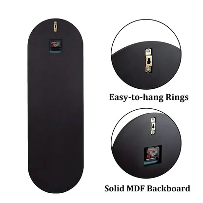 Long Oblong Brown Tinted Wall Clock with Silver Mirrored Modern Decorative Clock Roman Numerals for Living Room