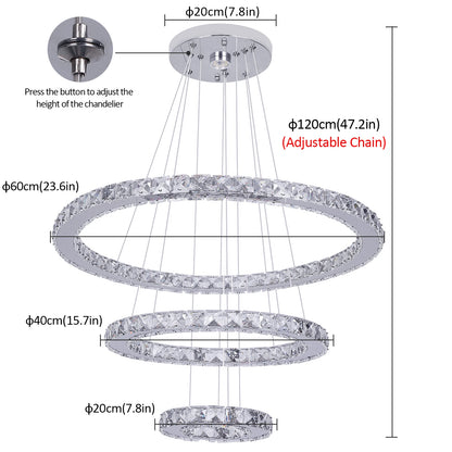 Crystal Pendant Light Living Room Remote Control Gold Chrome Lustre Ceiling Chandeilers Lamp for Bedroom Home Decoration Luminai