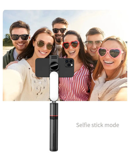 Selfie Stick with Fill Light Tripod with Bluetooth Remote Shutter Retractable Rod for iPhone Xiaomi Huawei for Phone Video Live