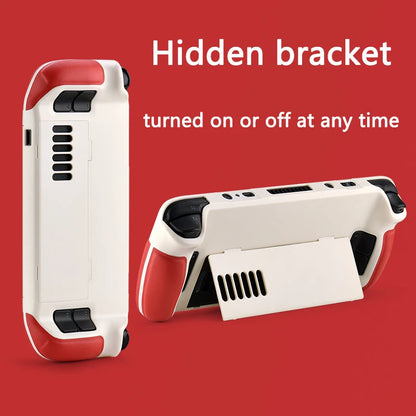 Full Protective Case for Steam Deck Cowhide wrap host Protective Soft Leather Grip Non-slip Cover hard shell bracket Accessories