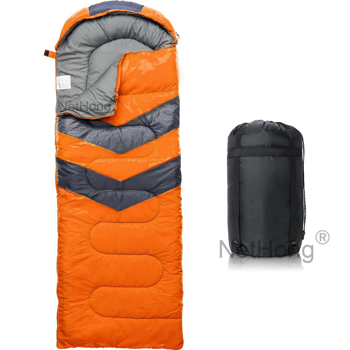 4 Season Single Sleeping Bags Camping Rectangular Envelope Zip Up Kids Adult