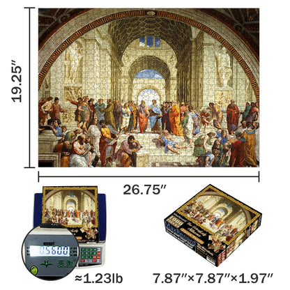 MaxRenard Jigsaw Puzzle 1000 Pieces The School of Athens Raphael Environmentally Friendly Paper Christmas Gift Toy