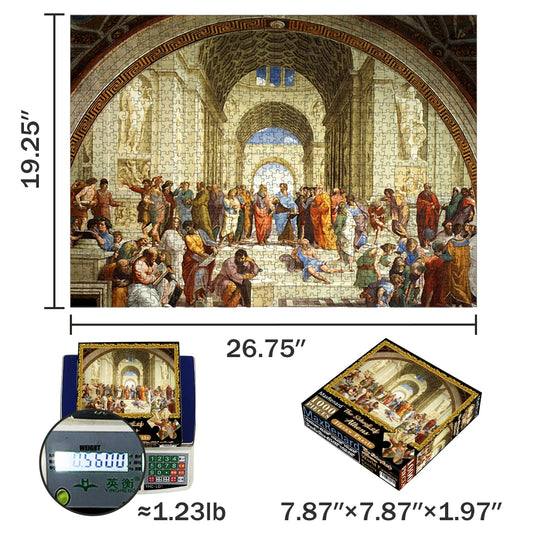 MaxRenard Jigsaw Puzzle 1000 Pieces The School of Athens Raphael Environmentally Friendly Paper Christmas Gift Toy