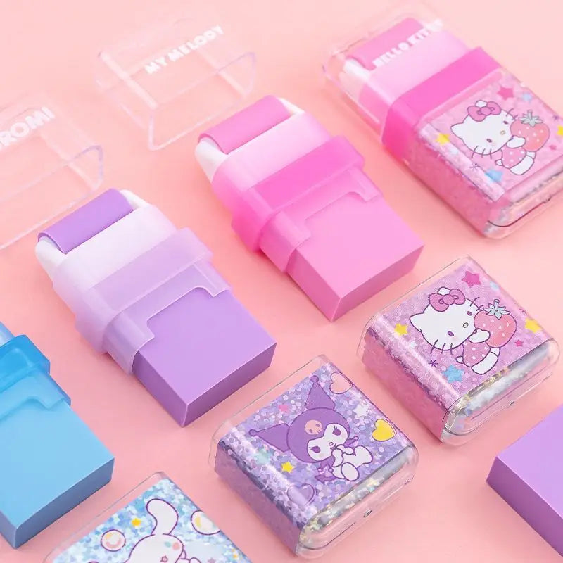 Sanrio All-Star Eraser For Students Cartoon Cute Kuromi Cinnamoroll My MelodyHello KittyPompompurin Roller Storage Eraser Gift