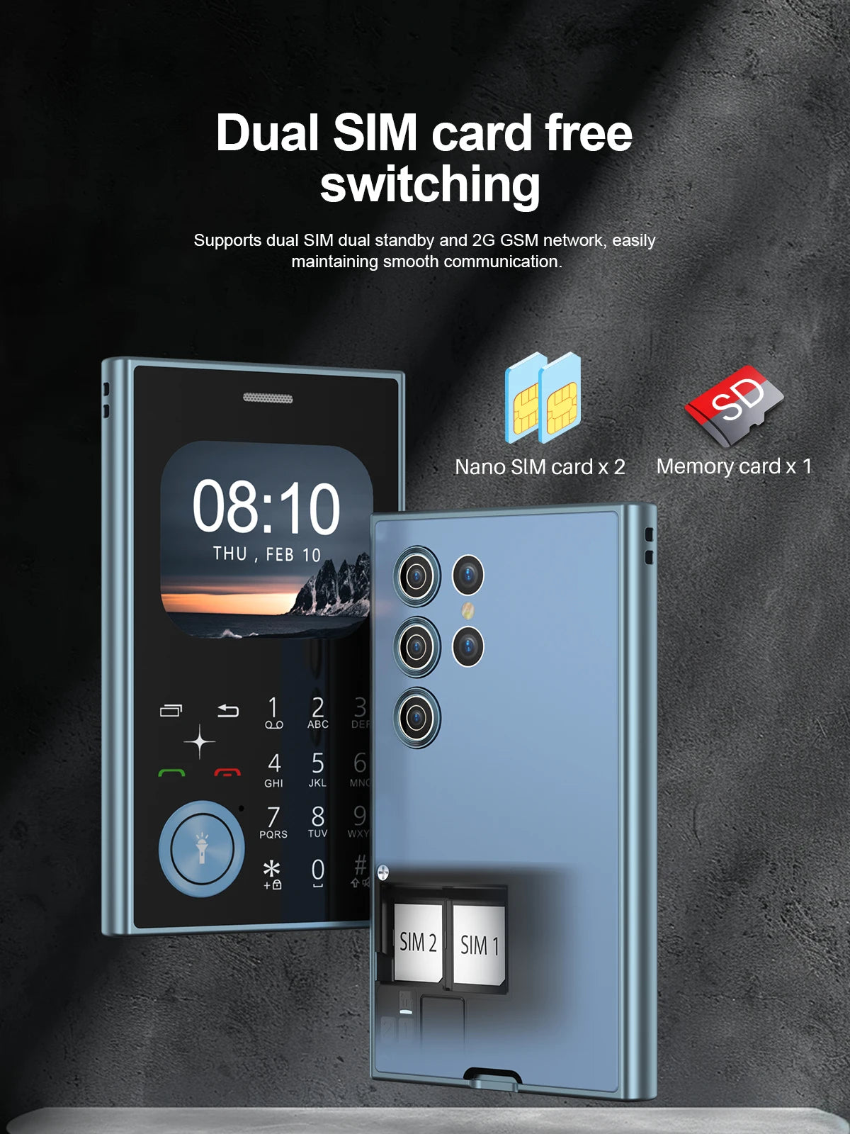 SERVO V8 Feature Mobile Phone 2 SIM Standby Magic Voice Speed Dial Blacklist FM Radio Torch 2G GSM Card Style Button Cellphones