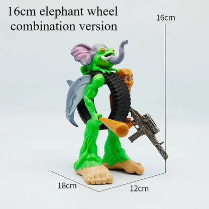 Tung Tung Tung Sahur Tralalero Tralala Italian Brainrot Monster Fusion Edition Anime Action Cartoon Ornament Fun Toy Gift Figure