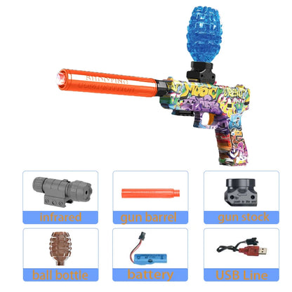 Kids Outdoor Toy Electric Gel Gun Water Ball Bullet Pistols Summer Play Water Shooting Interactive Party Game Children Adult