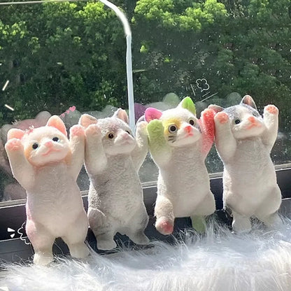 Squishy Cute Flocking Cat Stress Relief Toy, Extra Large Sensory Fidget Toys for Kids Adults Anxiety Relaxation, Squeeze Gift