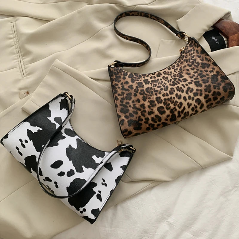 Fashion Zebra Print Women Luxury Handbag PU Leather Simple Underarm Shoulder Bags Female Daily Design Clutch Totes Purse Pouch