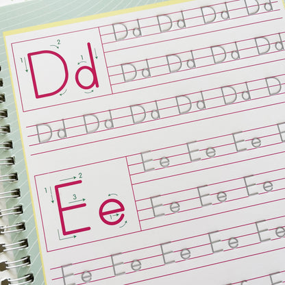 English Alphabet Groove Writing Practice Book with Pen Included