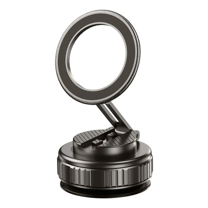Upgraded Aluminum Alloy Vacuum Magnetic Car Phone Holder with 360° Rotation & Foldable Design Strong Magnetic Absorption