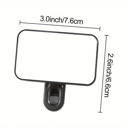 Selfie Fill Light – Mini Clip-on LED, Rechargeable, 3 Color Modes & Adjustable Brightness for Phones & Computers