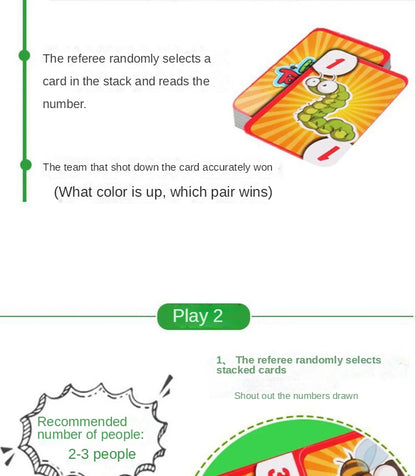 Frog Tongue-Sticking TikTok Same Funny Toy Lizards Mask Two-player Card Game Desktop Interactive Toys Parent-child Party Games