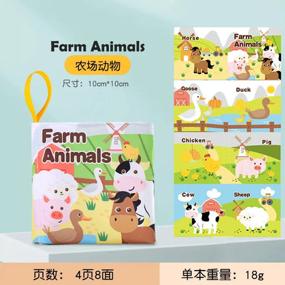 Children Early Educational Toys Rustle Sound Soft Cloth Book Fruits Animal Numbers Food Means of Transportation Cognition Toys