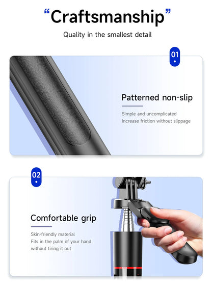 FANGTUOSI New 1.7M Wireless Selfie Stick Tripod Foldable Stand For Gopro Action Cameras Smartphones Balance Steady Shooting Live