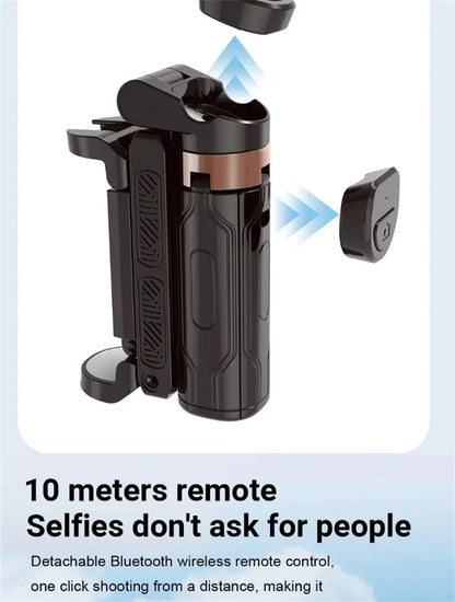 FANGTUOSI Mini Selfie Stick Portable Phone Holder Shooting Aid Versatile Integrated Design Bluetooth Remote For Live Broadcas