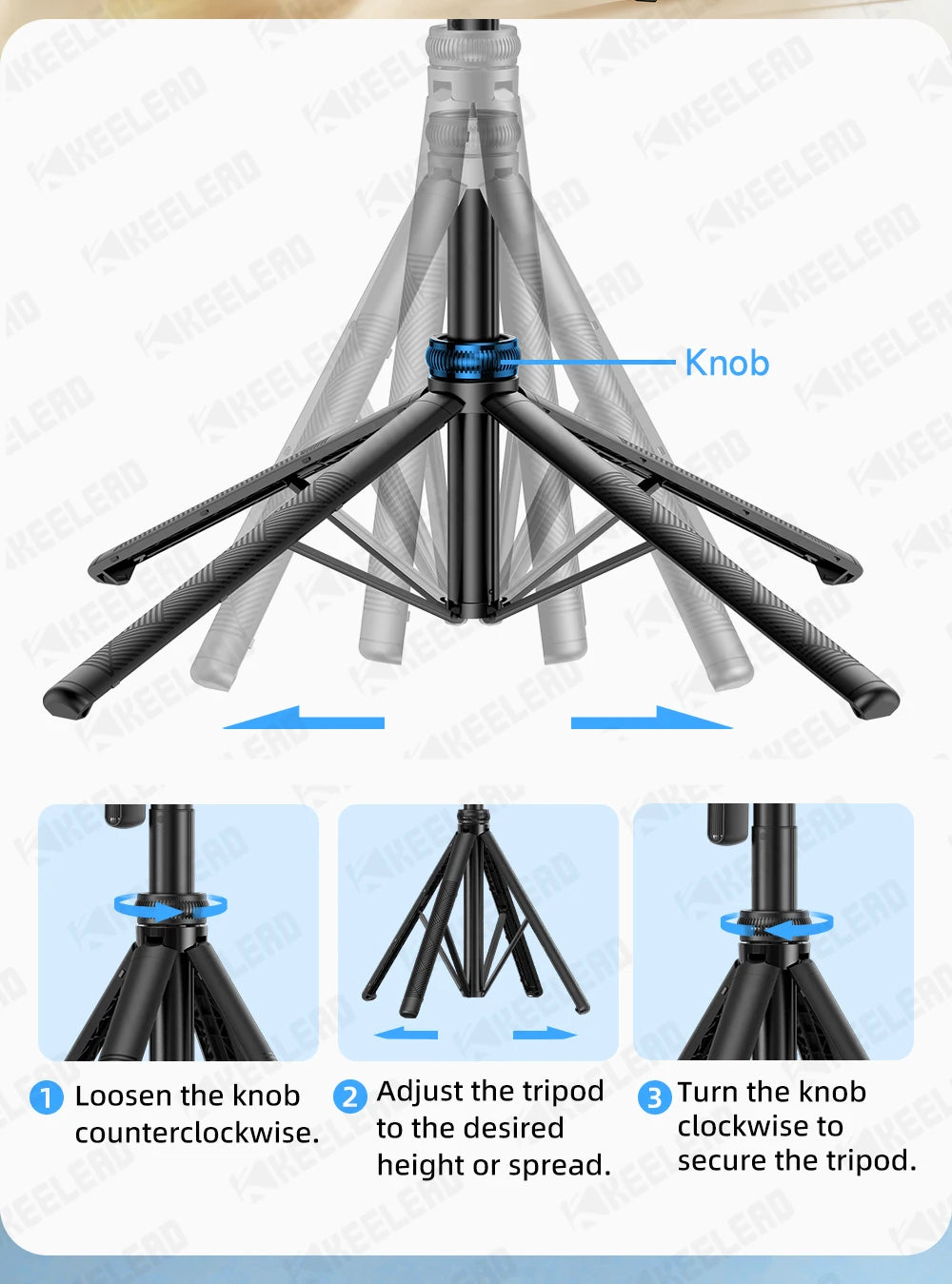 Tripod for Mobile Phone 360°Auto-Rotation Shooting C17 Quadrapod Selfie Stick Phone Stand AI Face Following, with Remote Control