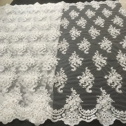 White African Lace Fabric 2025 Embroidered Nigerian Lace Fabric High Quality Cord lace French Tulle Fabric Wedding L-W006A