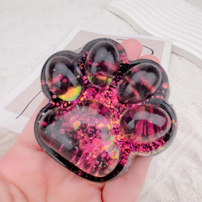 1PC Dark Starry Sky Cat Claw Squishy Fidget Toys Soft Cute Cat Paw Slow Rebound Pinch Decompression Toy for Kids Christmas Gifts