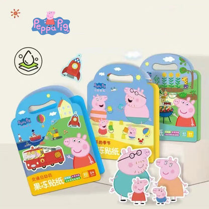 Peppa Pig Jelly Sticker Book Children's Cartoon Sticker Sticker 3-6 Year Old Girl Sticker Quiet Book Educational Toys