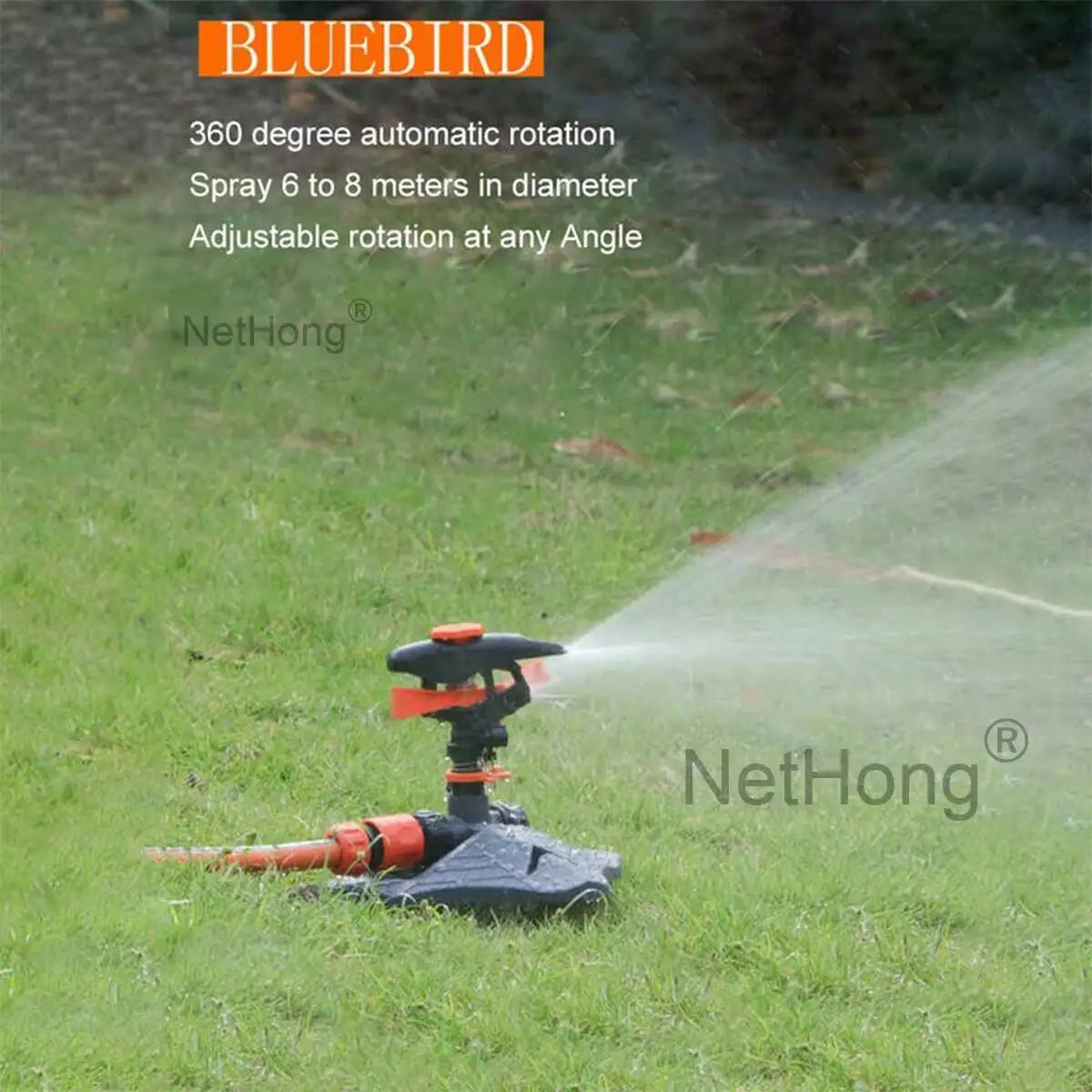 360° Water Sprinkler Lawn Irrigation Automatic Rotating For Garden Watering UK