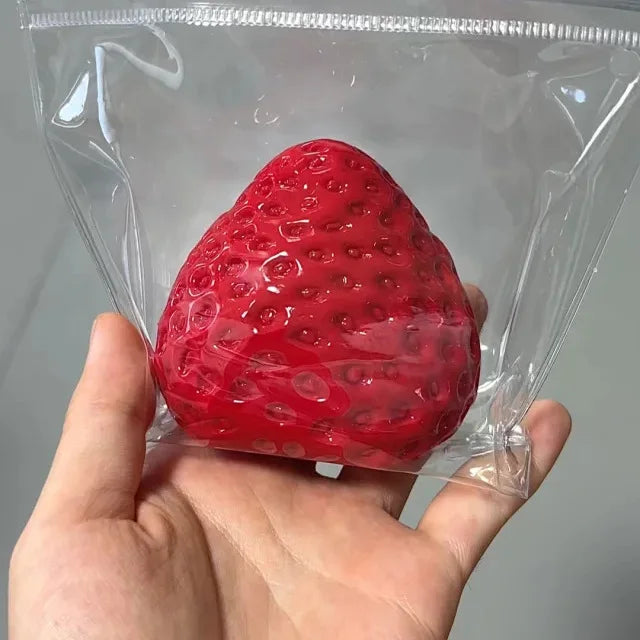 Strawberry Taba Squishy Fidget Toy - Slow Rebound Stress Relief Toy for Kids, Adults, Office & Party Favors - Squeeze Gift