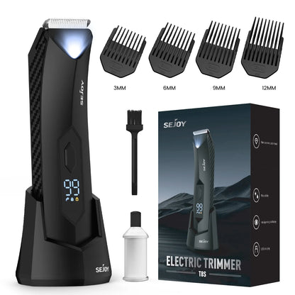 Sejoy Body Hair Trimmer Clipper for Men,Rechargeable Cordless Barber Clippers,Electric Hair Trimmer,Waterproof Beard Trimmer