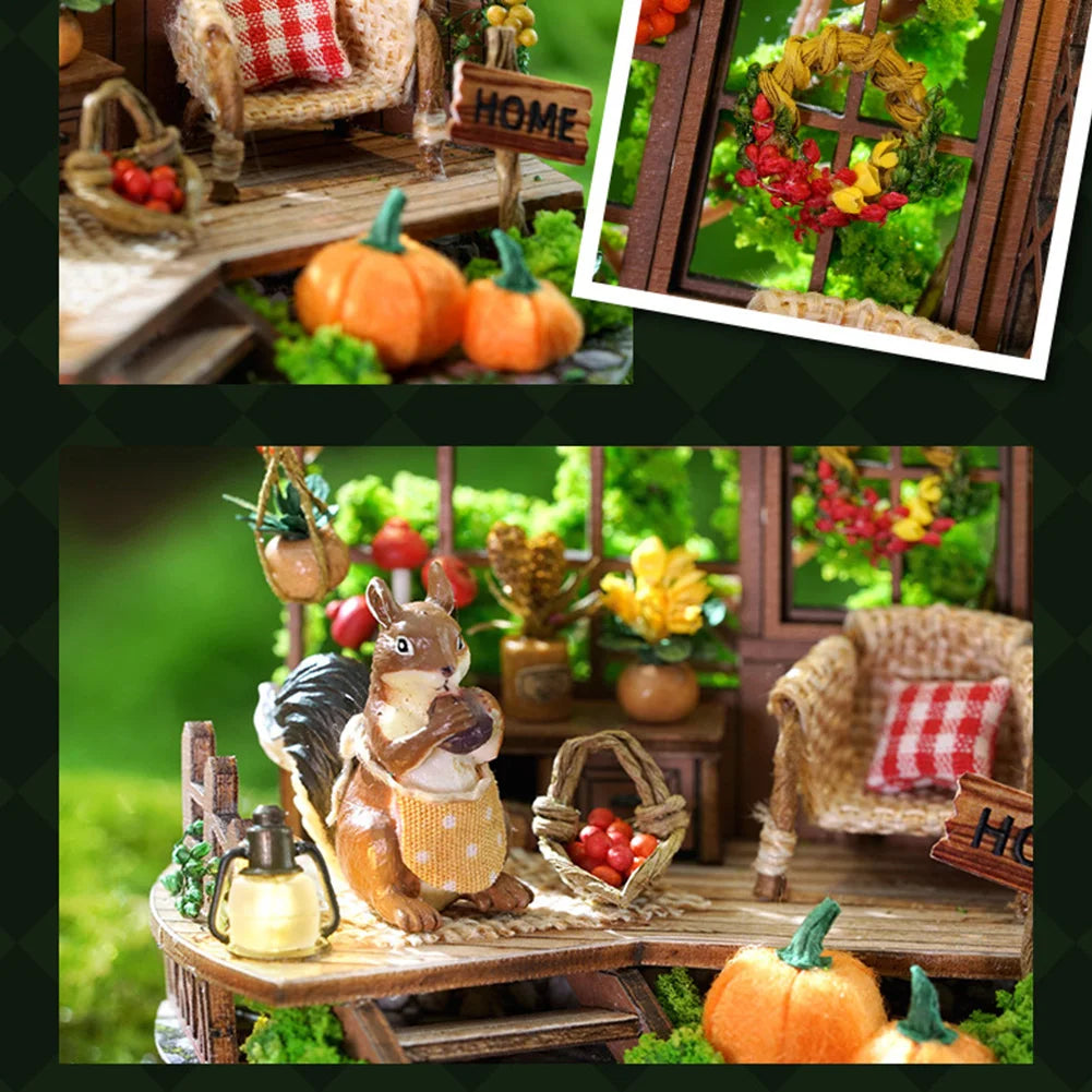 Dream Bottle Model Kit Wooden Mini Handmade Doll House Creative Miniature Room Models Toys Easter Gifts for Children