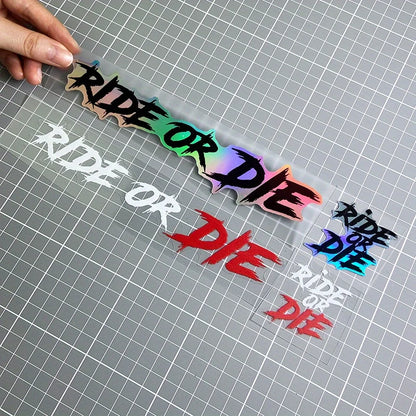 2PCS RIDE OR DIE Motorcycle Stickers Waterproof for Motorbike Helmet DIY Road Bicycle Top Tube Frame Self-adhesive Vinyl Decals