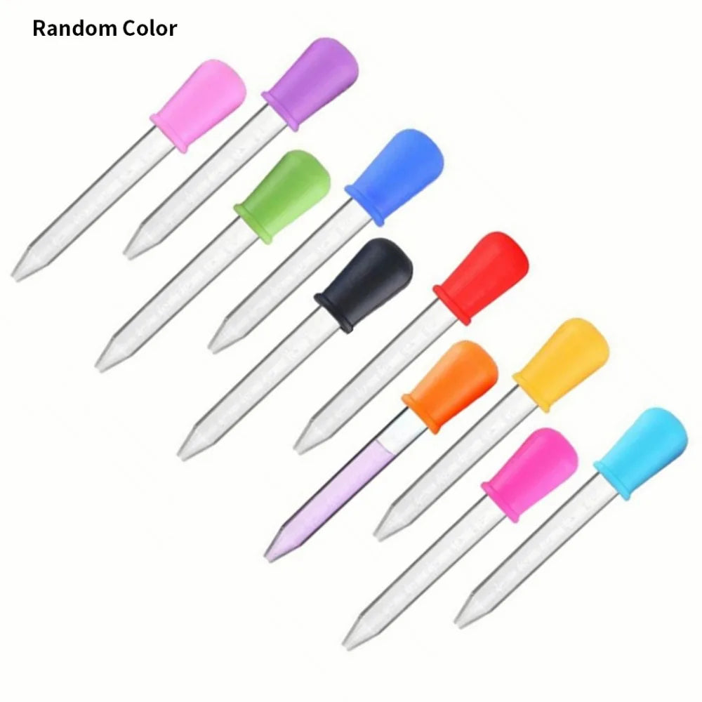 5PCS 5ml Small Silicone Plastic Pipette Dropper Feeding Medicine Liquid Eye Ear Pipette Dropper Lab Experiment Toys Gift