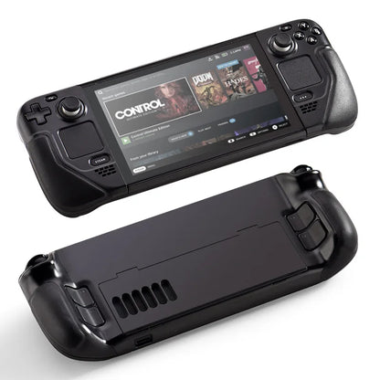 Full Protective Case for Steam Deck Cowhide wrap host Protective Soft Leather Grip Non-slip Cover hard shell bracket Accessories