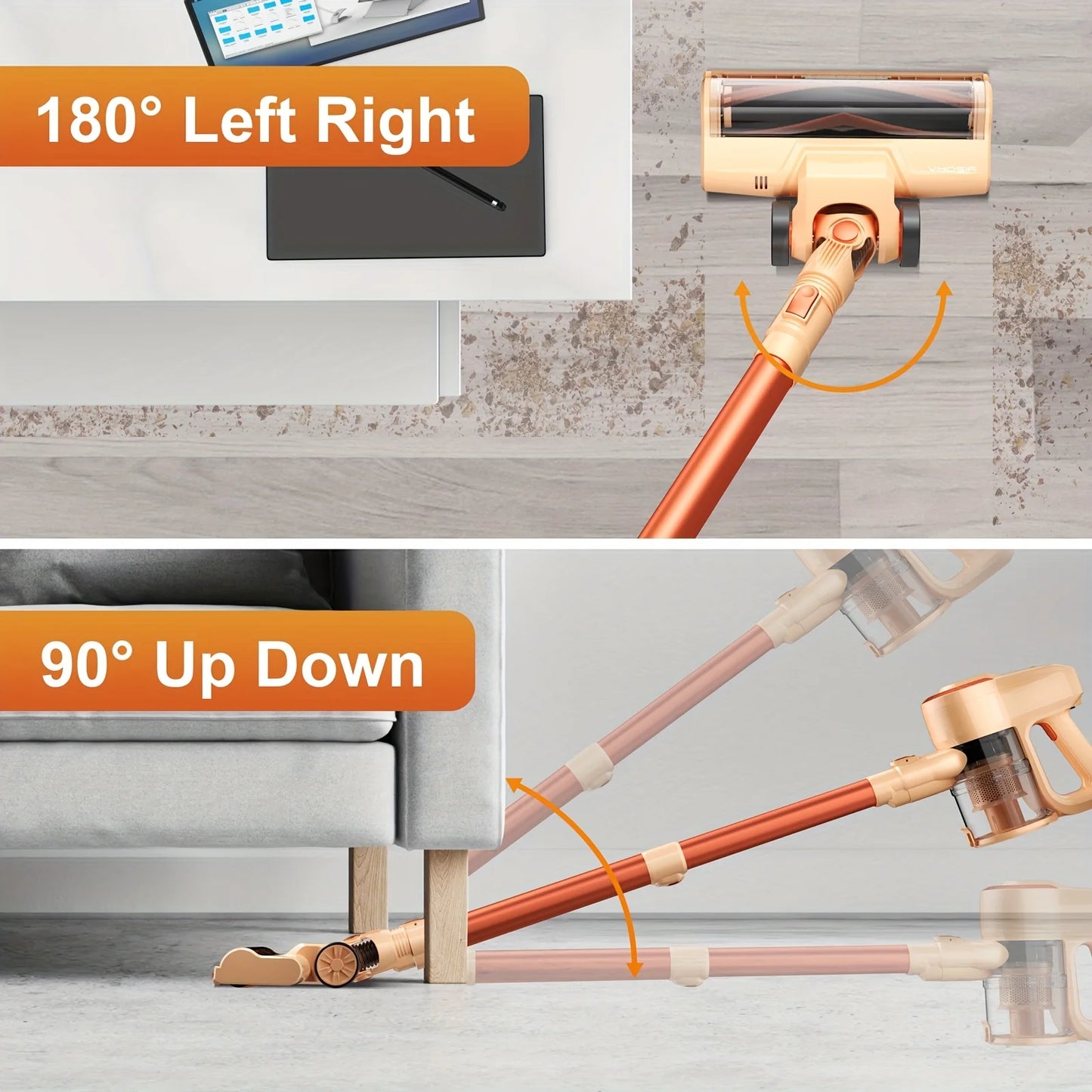 INSE N300 Cordless Vacuum Cleaner 20Kpa Ultra 6 in 1 Lightweight Stick Vacuum Powerful Handheld Vacuum Cleaners for Home Pet Car