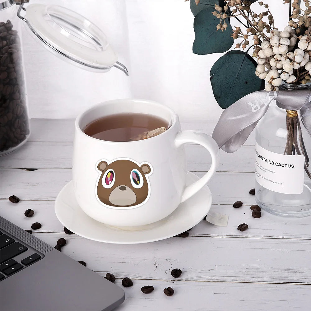 50Pcs Kanye West Ye Bear Stickers Aesthetic Waterproof Graffiti Decals DIY Luggage Guitar Laptop Skateboard Decoration