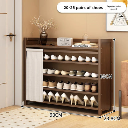 Free installation shoe rack indoor simple folding household multi-layer dustproof rental room shoe storage artifact