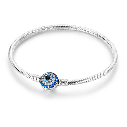 925 Sterling Silver Charm Bracelet - Leaf, Clover, Butterfly & Heart Design | 17-20cm Adjustable