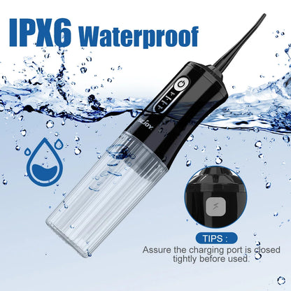 Sejoy Electric Water Flosser 200ML Water Tank Tooth Clean Machine USB Rechargeable Dental Irrigator 4 Cleaning Modes Timing