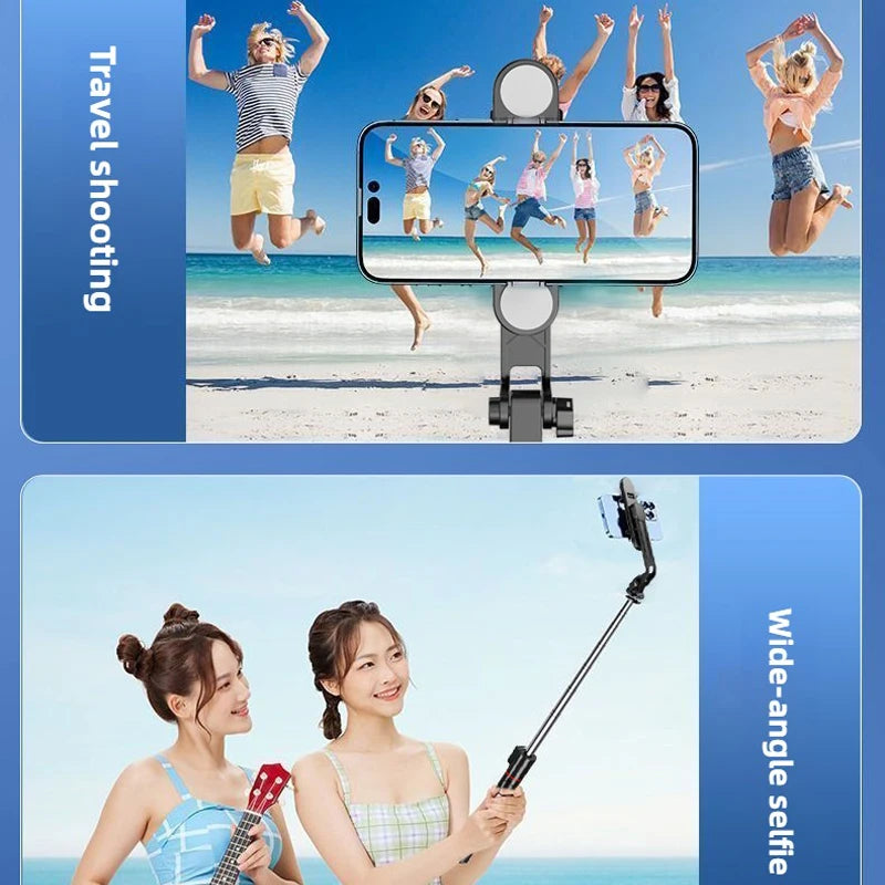1.8M Long Extended Bluetooth Wireless Selfie Stick Live Broacast Stand Holder Tripod Foldable With Fill Light For Smartphones