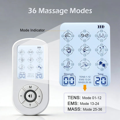 12 Modes Low Frequency Therapy Device TENS Machine EMS Muscle Stimulator Electronic Pulse Massager Myostimulation Apparatus