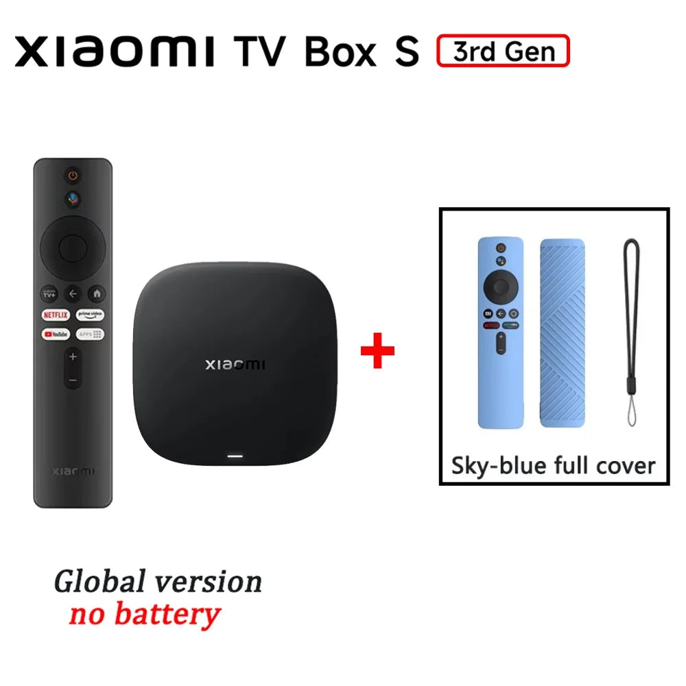 Global Version Xiaomi TV Box S 3rd Gen 4K Ultra HD Wifi 6 Bluetooth 5.2 32GB ROM Google TV Google Assistant Smart Media Player
