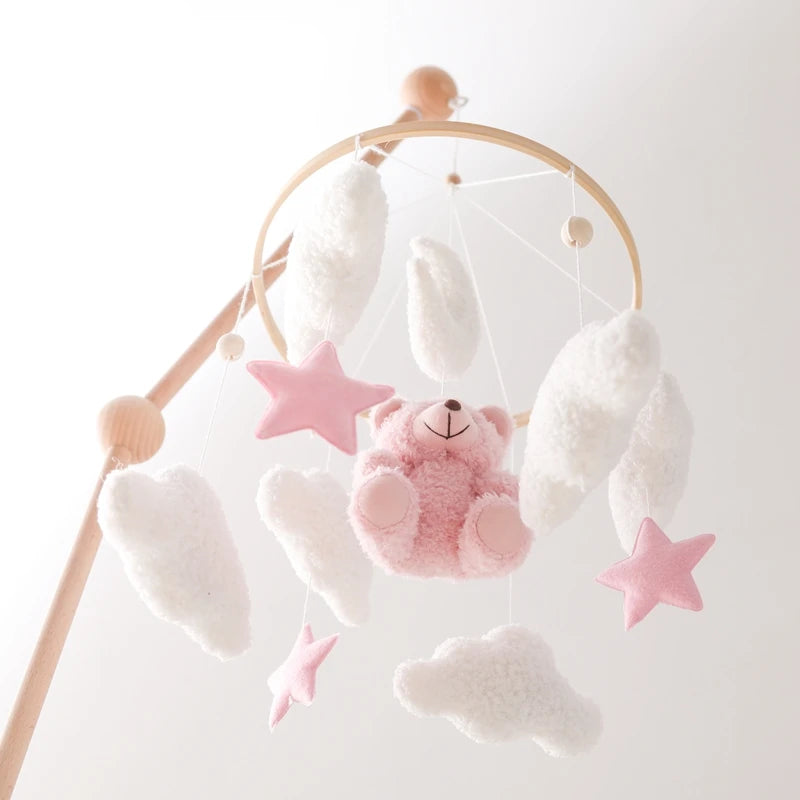 Baby Crib Mobile Bed Bell Toys Musical Rattle Educational Toys Bed Bell Newborn Mobile Bed Bell Bracket Baby Hanging Toys Holder